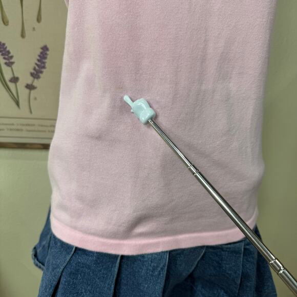 Y2k Pink Sleeveless Embroidered Frog Knit Top Grandma Whimsy Twee Novelty 2010 L - Picture 9 of 10